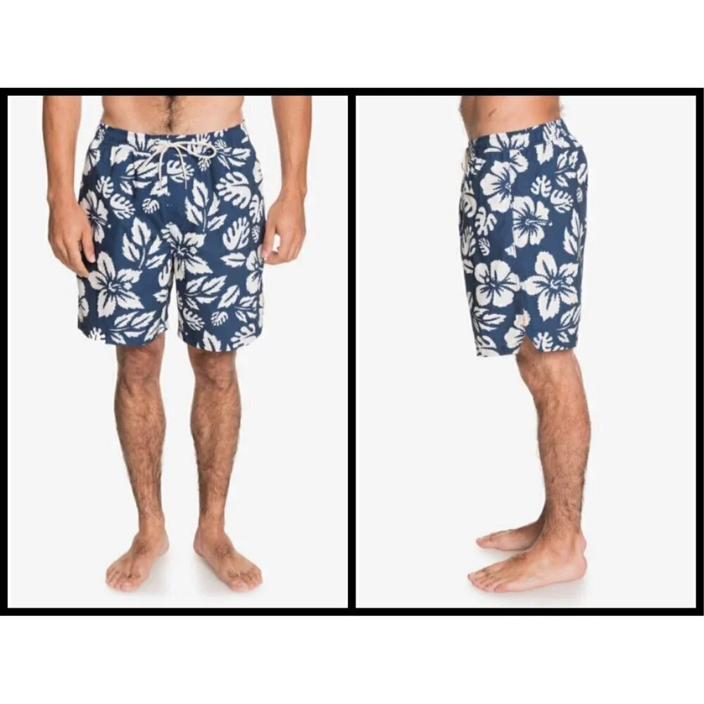 💕QUIKSILVER💕 Waterman Hawaii Print Board Shorts Swim Trunks Floral XL NWT